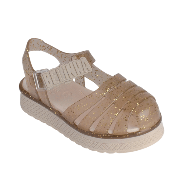 Sandalia Gloss Belinha Ouro Glitter - Image 2