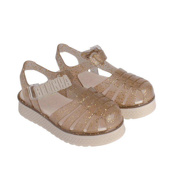 Sandalia Gloss Belinha Ouro Glitter - Image 3